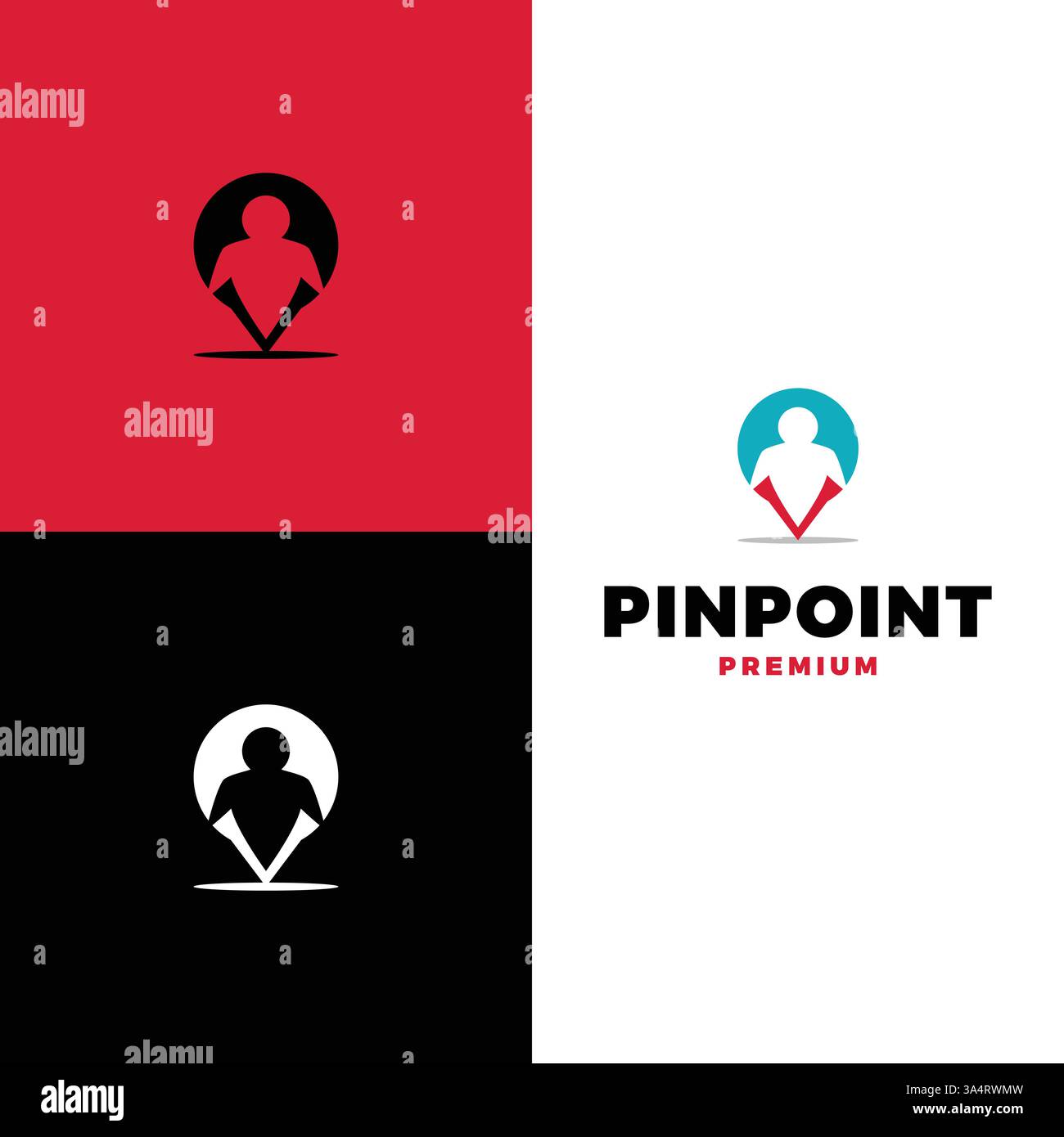 pinpoint person icon vector logo template illustration design Stock Vector