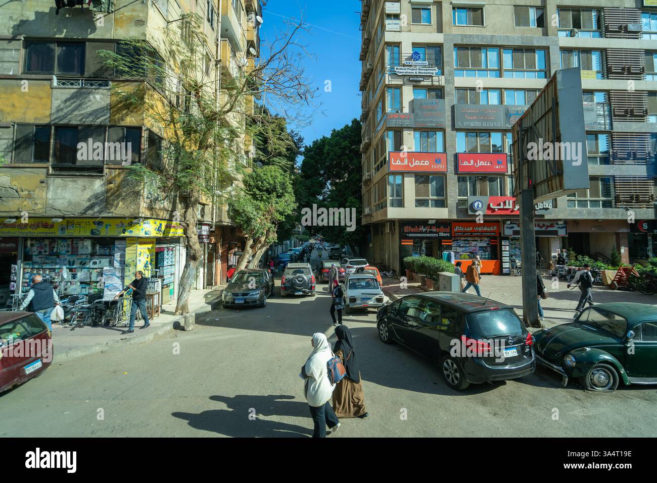 Cairo, Egypt - January 13, 2025: A bustling street view in Cairo ...