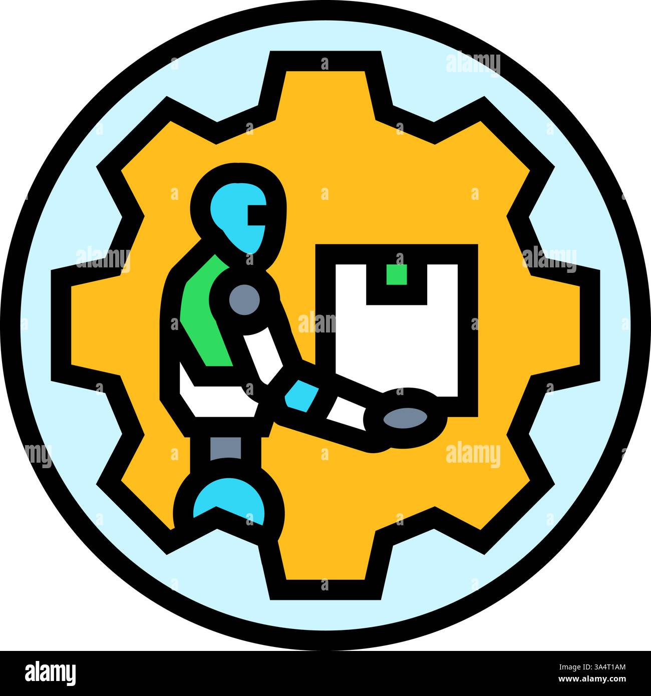 automation robot deep learning color icon vector illustration Stock ...