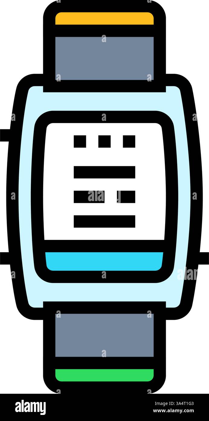 smart wearable device deep learning color icon vector illustration ...