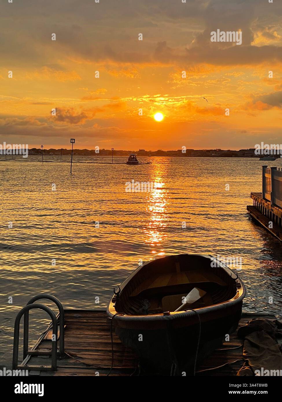 boat at sunset - Smartphone Captured Stock Image