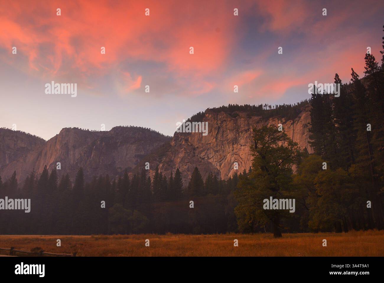 Yosemite valley, El Capitan meadows Stock Photo