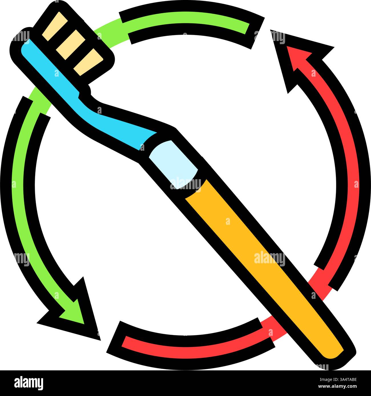 replacing toothbrush regularly color icon vector illustration Stock ...