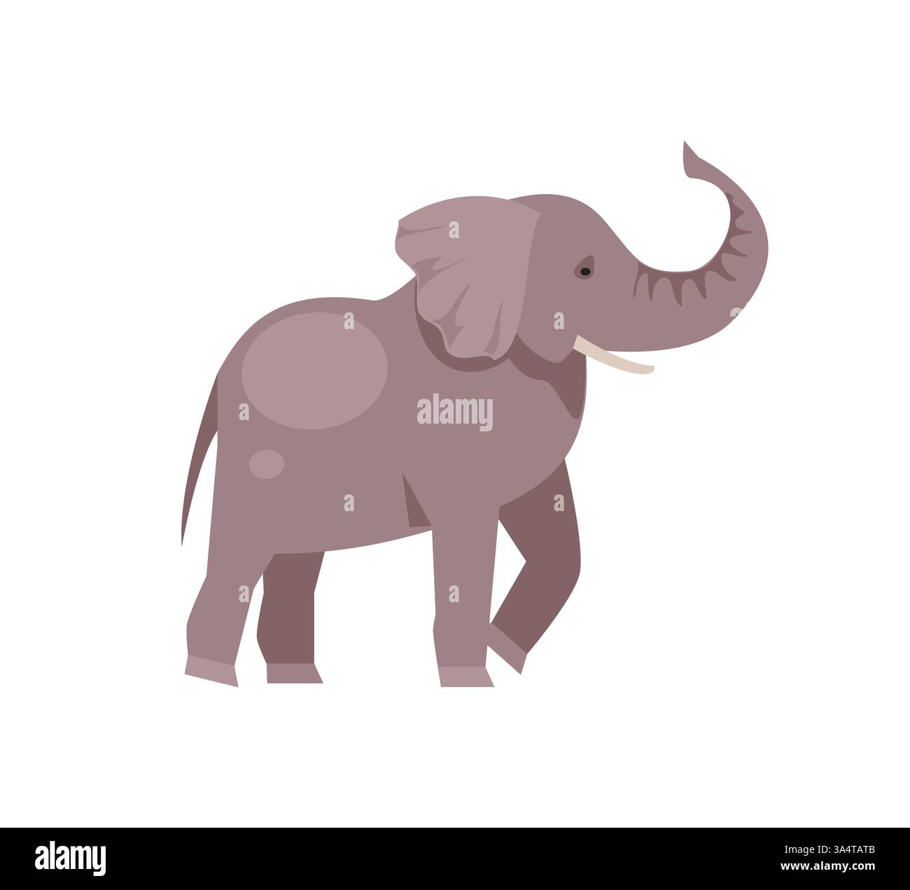 Cartoon elephant isolated on white background. Vector illustration Stock Vector