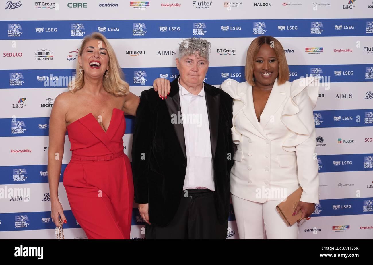 (left to right) Claire Sweeney, Linda Riley, and Charlene White attend ...