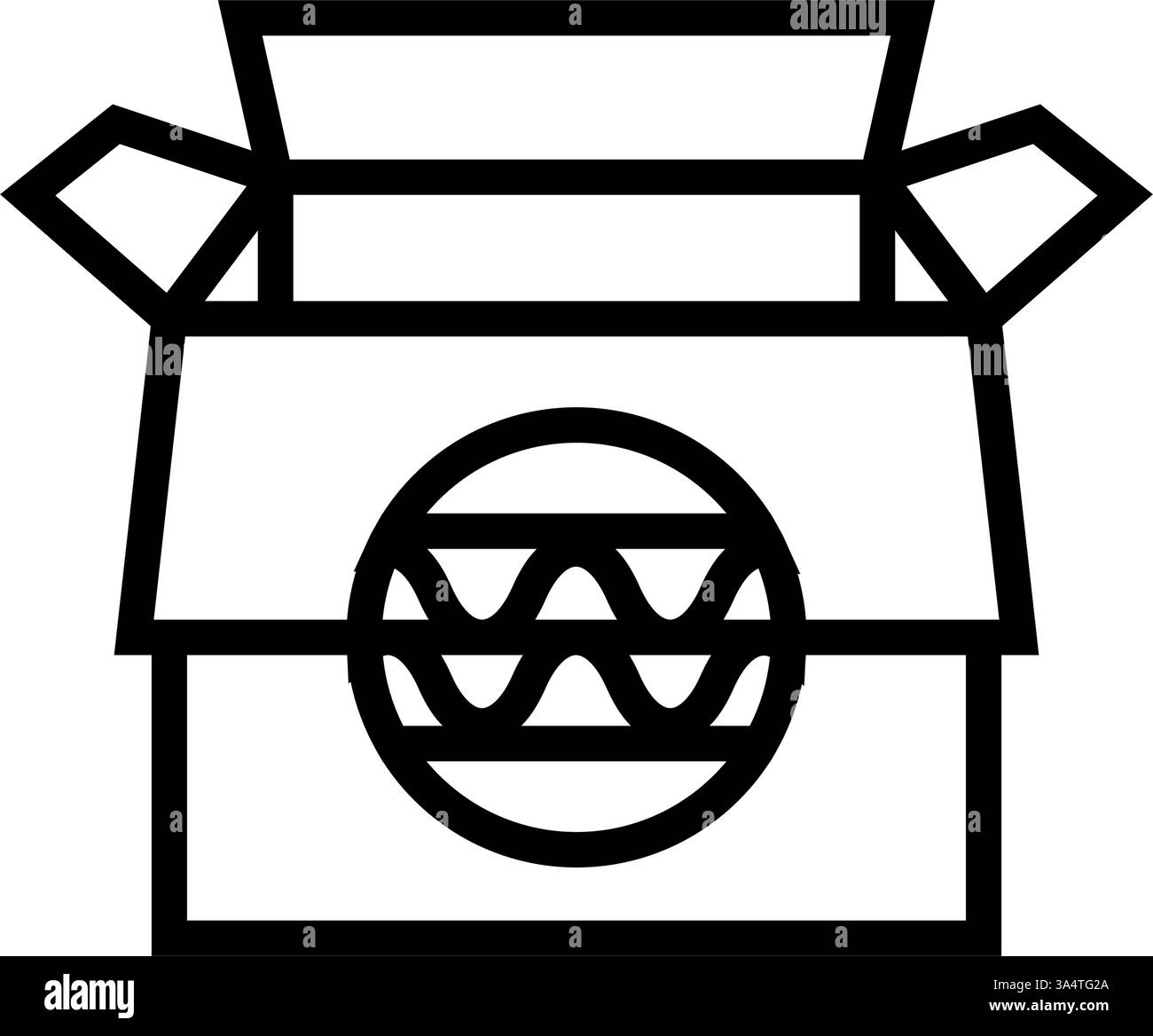 corrugated box cardboard packaging line icon vector illustration Stock ...