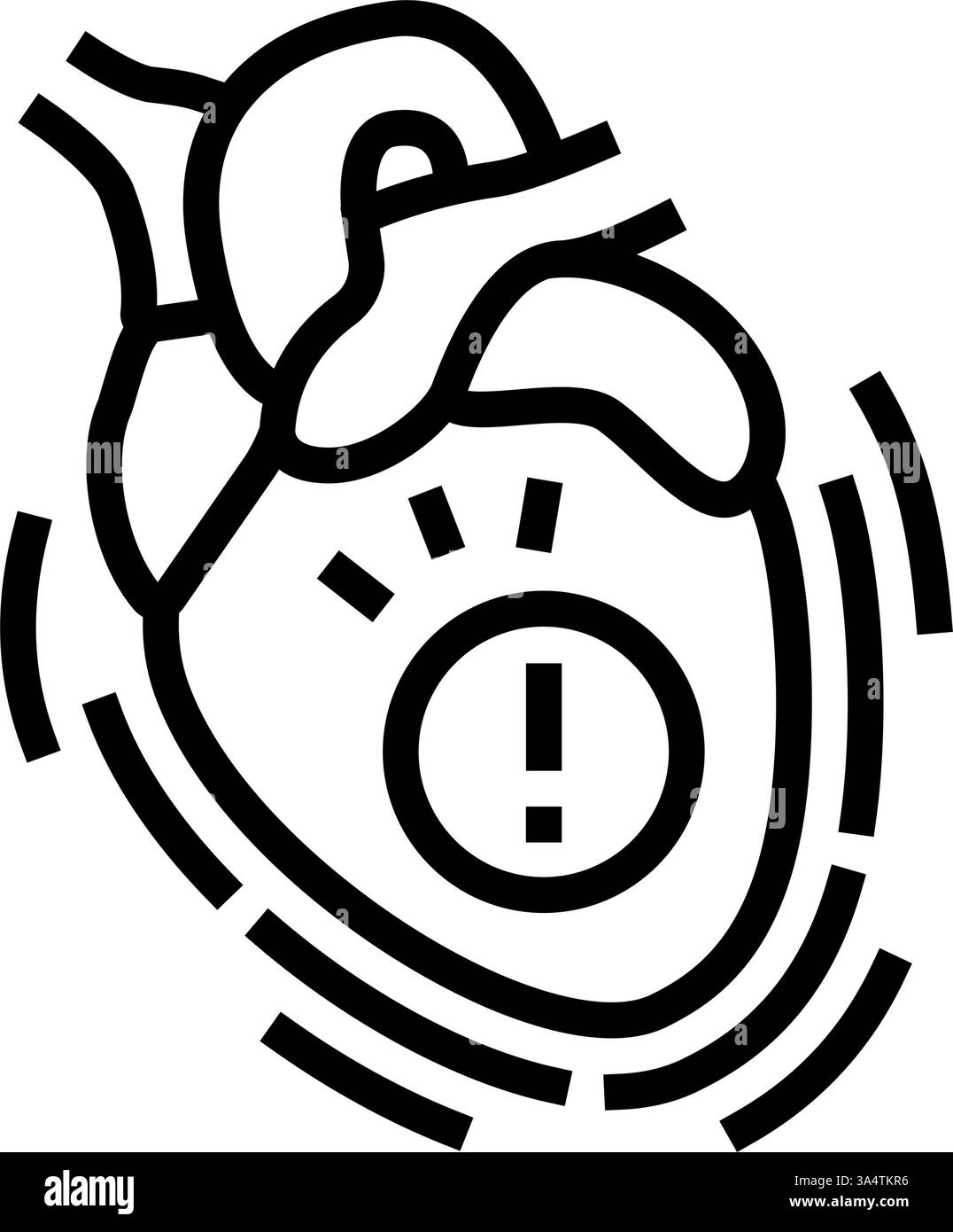 pericarditis cardiology disease line icon vector illustration Stock ...