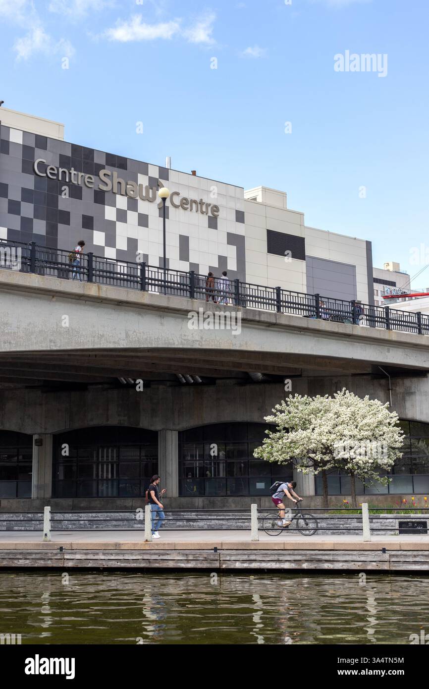Ottawa, Canada, May 16, 2044 - The Shaw Centre and the Rideau Canal Stock Photo