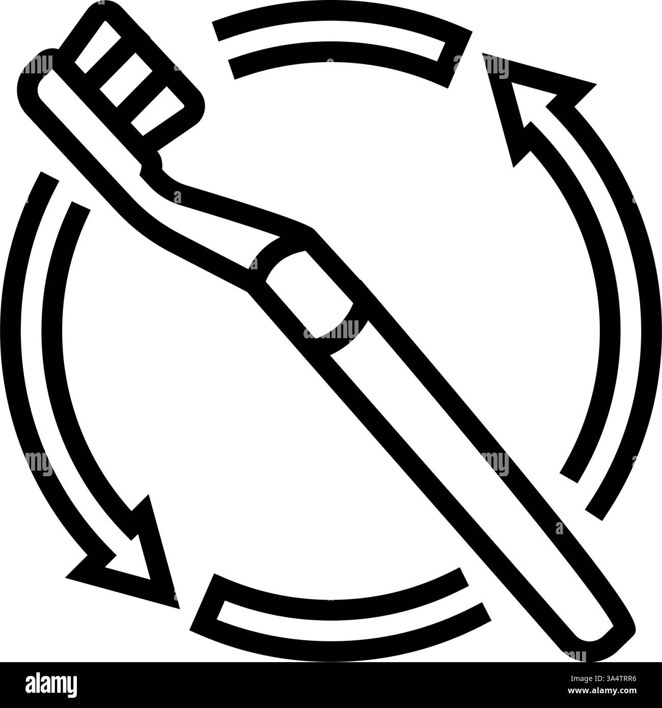 replacing toothbrush regularly line icon vector illustration Stock ...