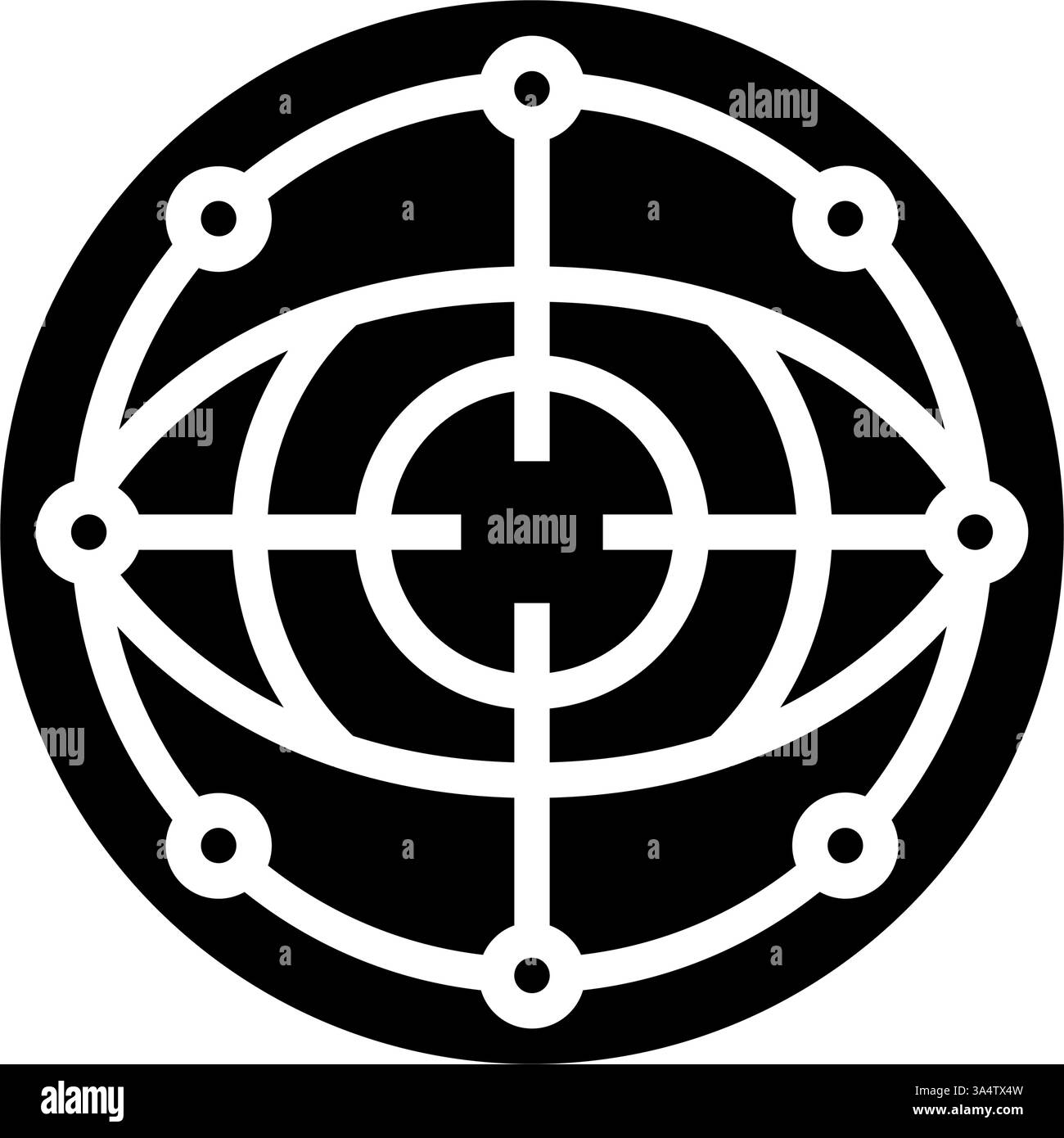 eye scanning deep learning glyph icon vector illustration Stock Vector ...