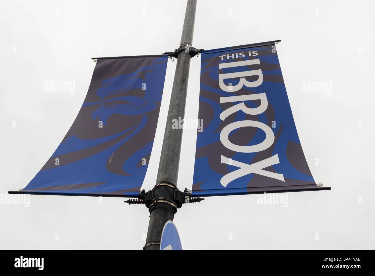 This is Ibrox street banner Stock Photo