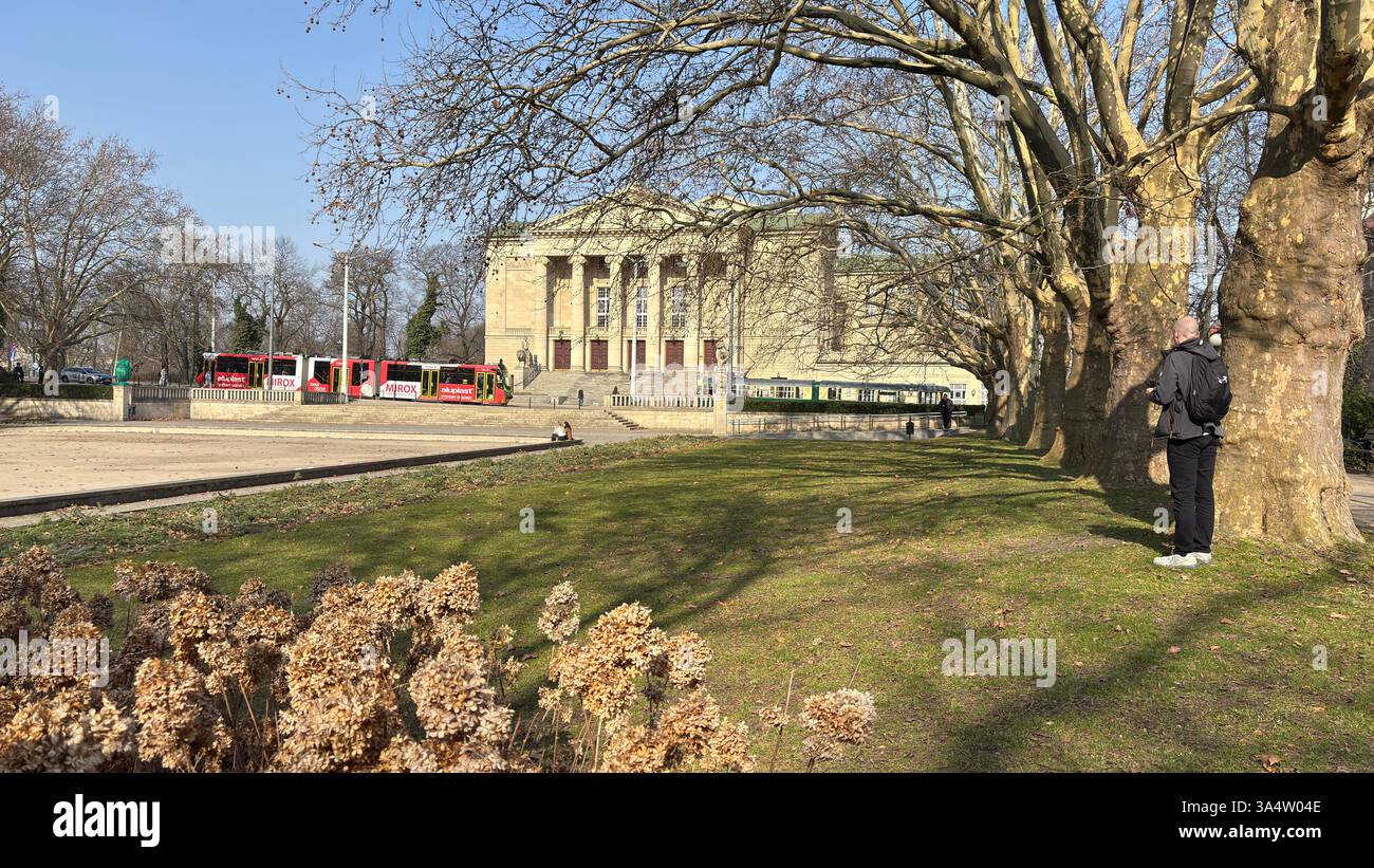 Adam Mickiewicz Park (Park Mickiewicza). Location in Poznan. Tourist destination place famous old buildings in Polish city centre Poznań - Smartphone Captured Stock Image