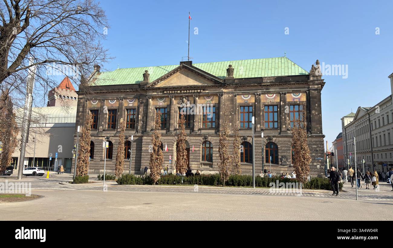 National Museum (Muzeum Narodowe w Poznaniu) in Poznan. Tourist destination location famous old buildings in Polish city centre Poznań - Smartphone Captured Stock Image