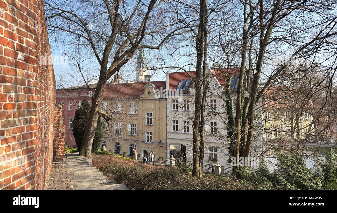 Beautiful old buildings in the Polish city of Poznan. Tourist destination location famous old buildings in Polski city centre Poznań - Smartphone Captured Stock Image