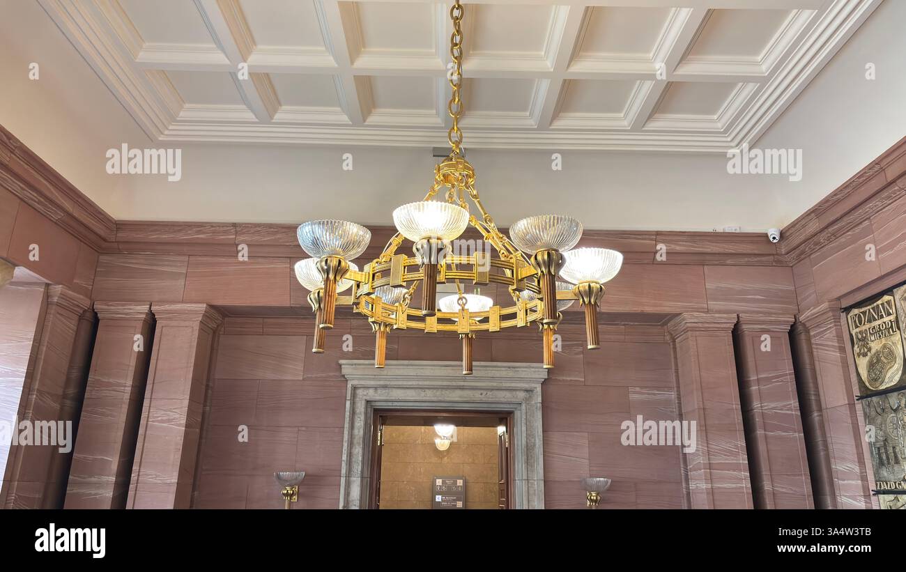 Interior view of the Imperial Palace Castle in Poznan. Tourist destination location famous old buildings in Polish city centre - Smartphone Captured Stock Image