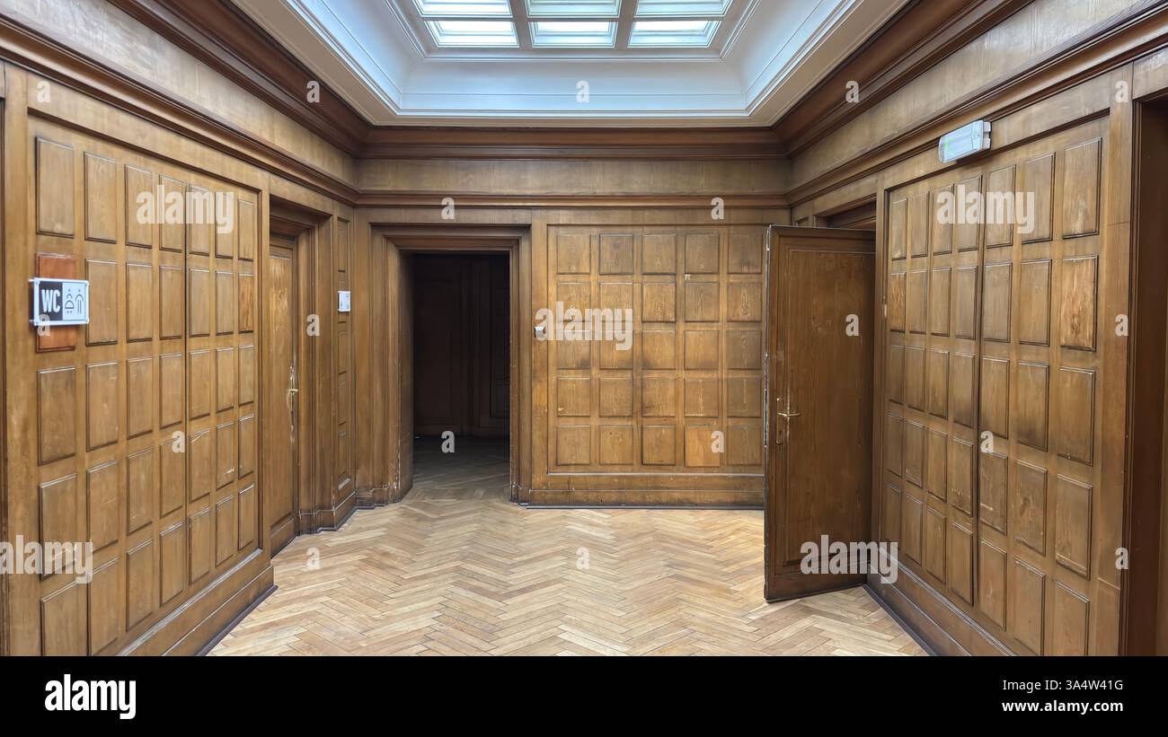 Interior view of the Imperial Palace Castle in Poznan. Tourist destination location famous old buildings in Polish city centre - Smartphone Captured Stock Image