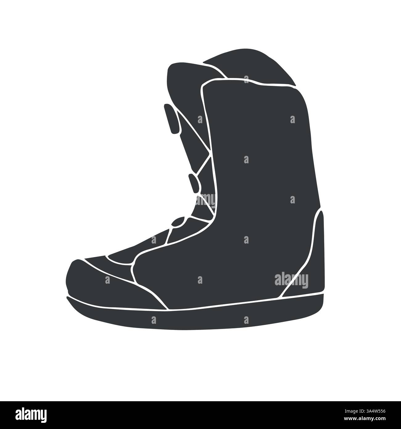 Vector hand drawn sketch doodle snowboard boot isolated on white ...