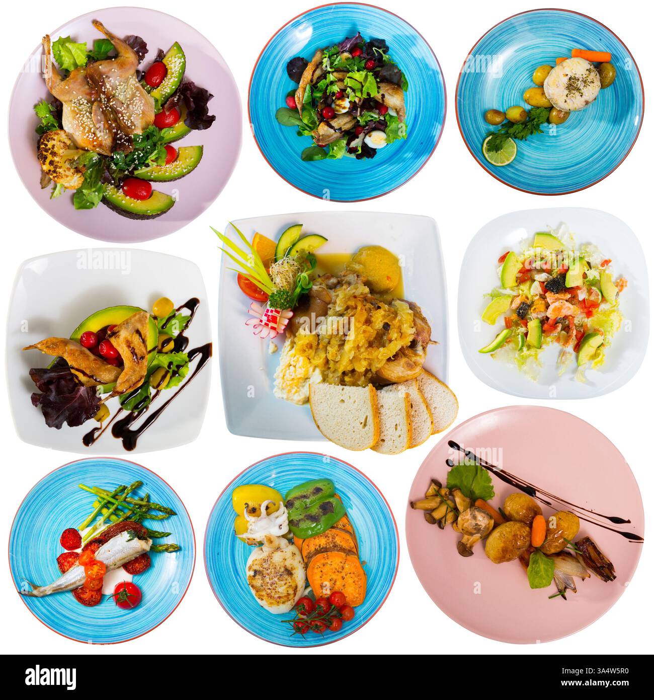collage-of-dishes-isolated-on-white-stock-photo-alamy