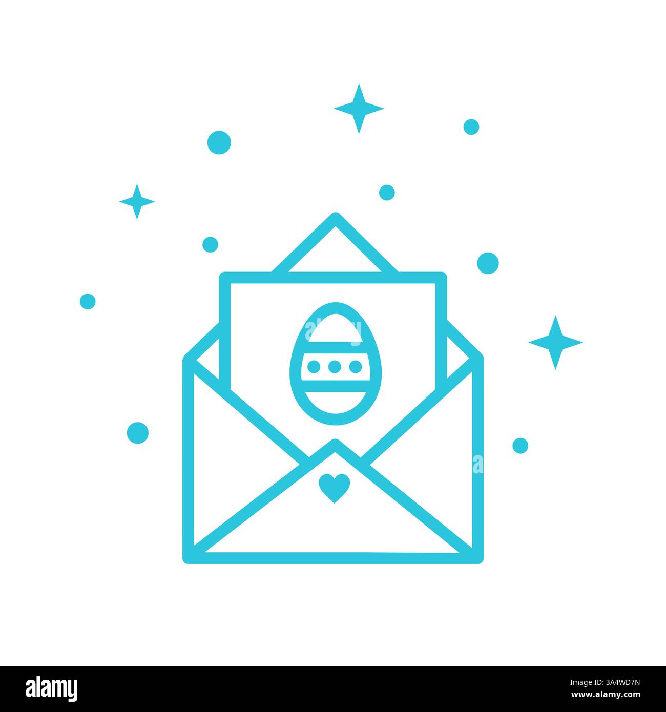 Invitation, Easter Surprise icon, Isolated on white background. From blue icon set. Stock Vector