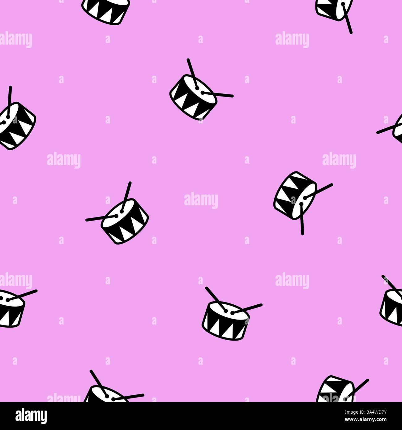 Drum seamless pattern background texture Stock Vector