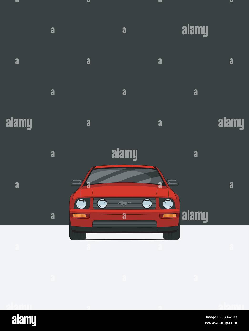 United States, 2007: Ford Mustang GT Coupe. American muscle car. Vector