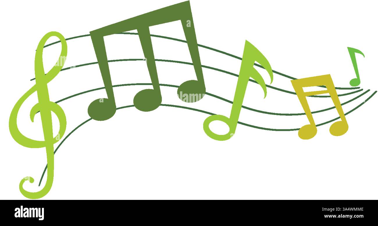Vibrant notes and staff symbolizing music and harmony Stock Vector