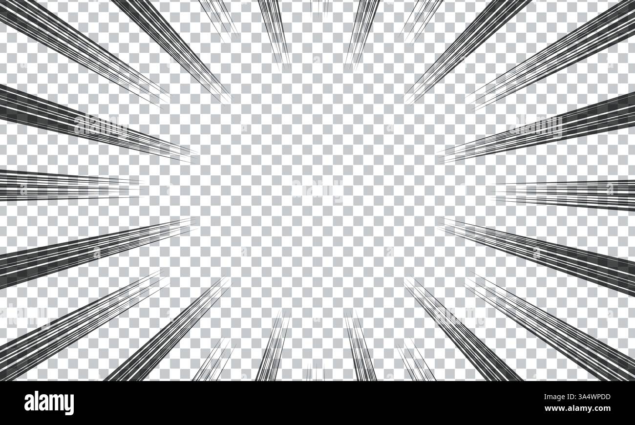 comic speed lines on transparent background Stock Vector Image & Art ...