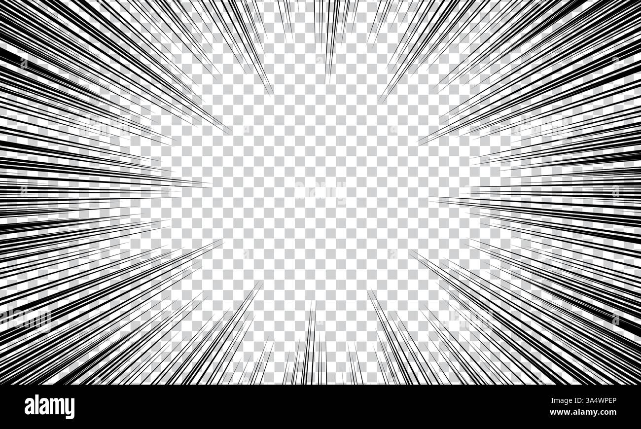 Comic concentration lines on transparent background Stock Vector Image ...
