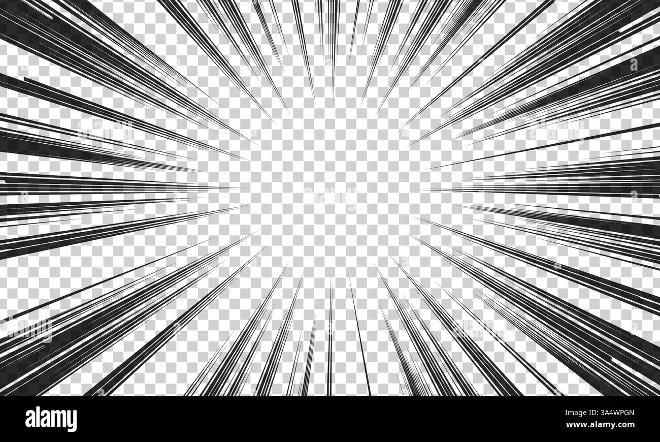 Comic concentration lines on transparent background Stock Vector Image ...