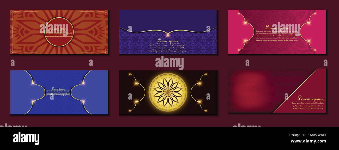 Templates of luxurious visiting card's with mandala vector, easily editable, vector art illustration Stock Vector