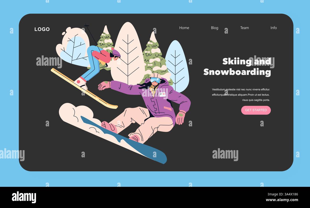 winter-vacation-activities-are-captured-through-skiing-and-snowboarding