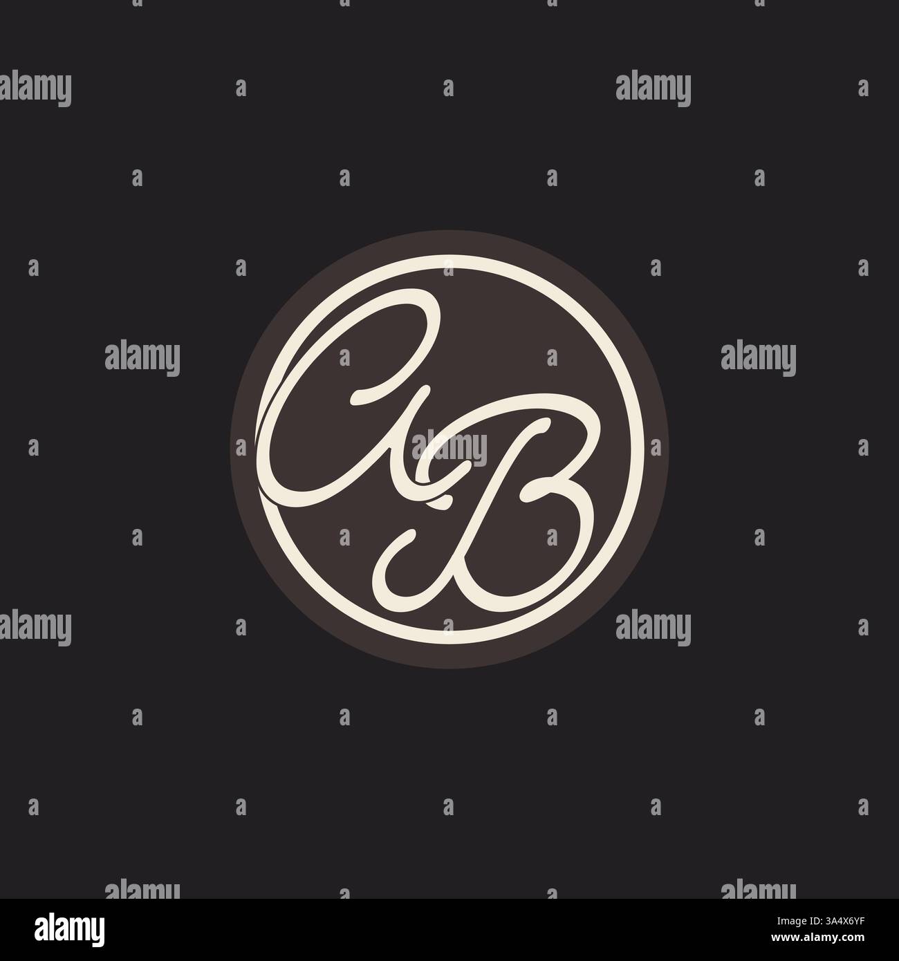 Initial letter AB monogram logo with simple and creative cirle line design ideas vector graphic Stock Vector
