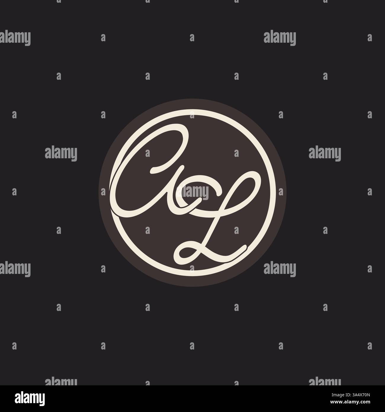 Initial letter AL monogram logo with simple and creative cirle line design ideas vector graphic Stock Vector