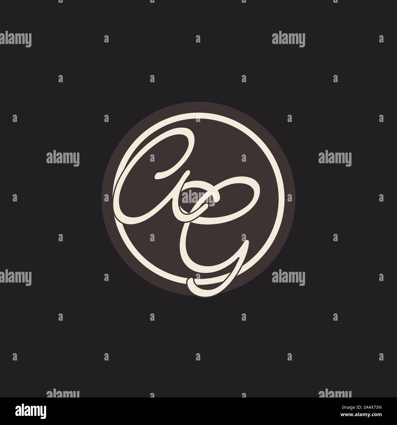 Initial letter AG monogram logo with simple and creative cirle line design ideas vector graphic Stock Vector