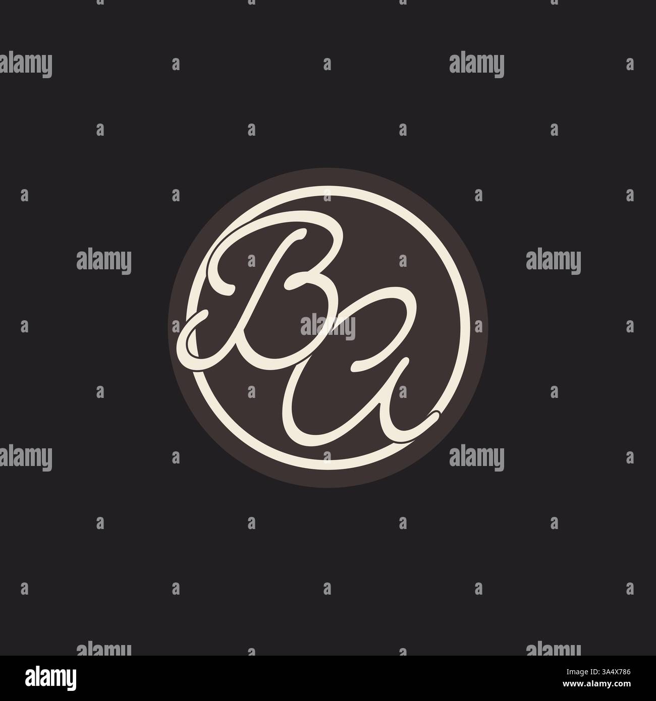 Initial letter BA monogram logo with simple and creative cirle line design ideas vector graphic Stock Vector