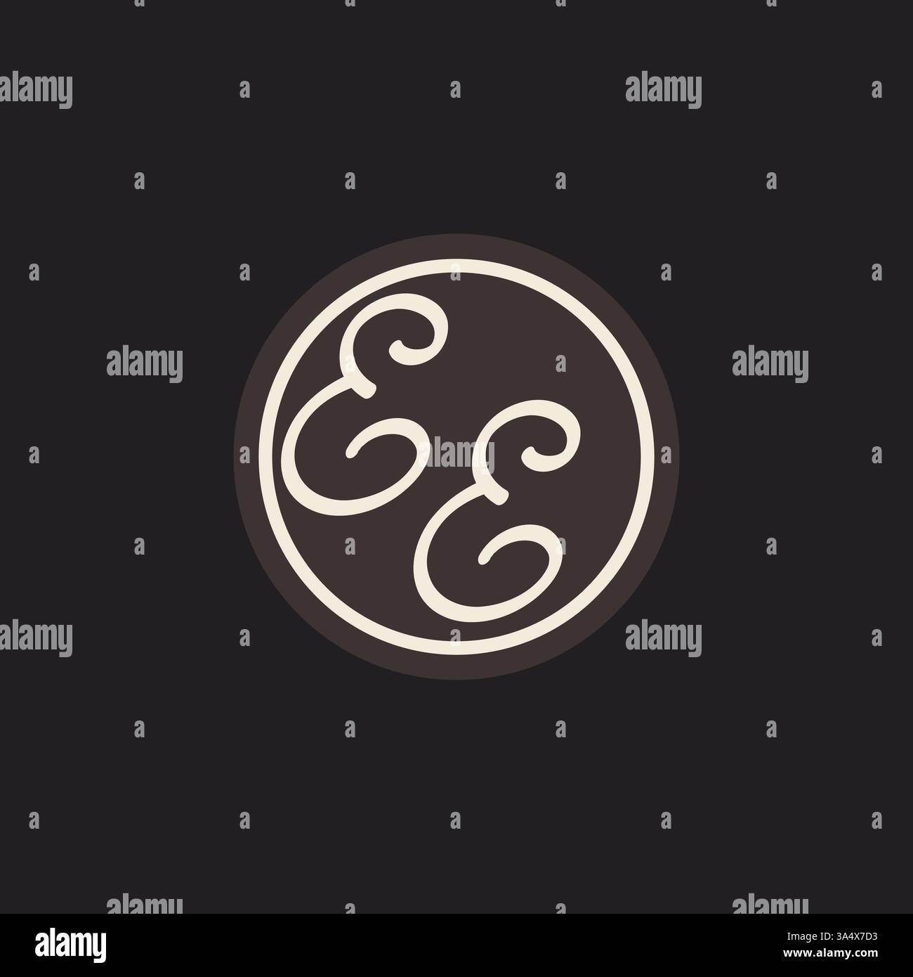 Initial letter EE monogram logo with simple and creative cirle line design ideas vector graphic Stock Vector