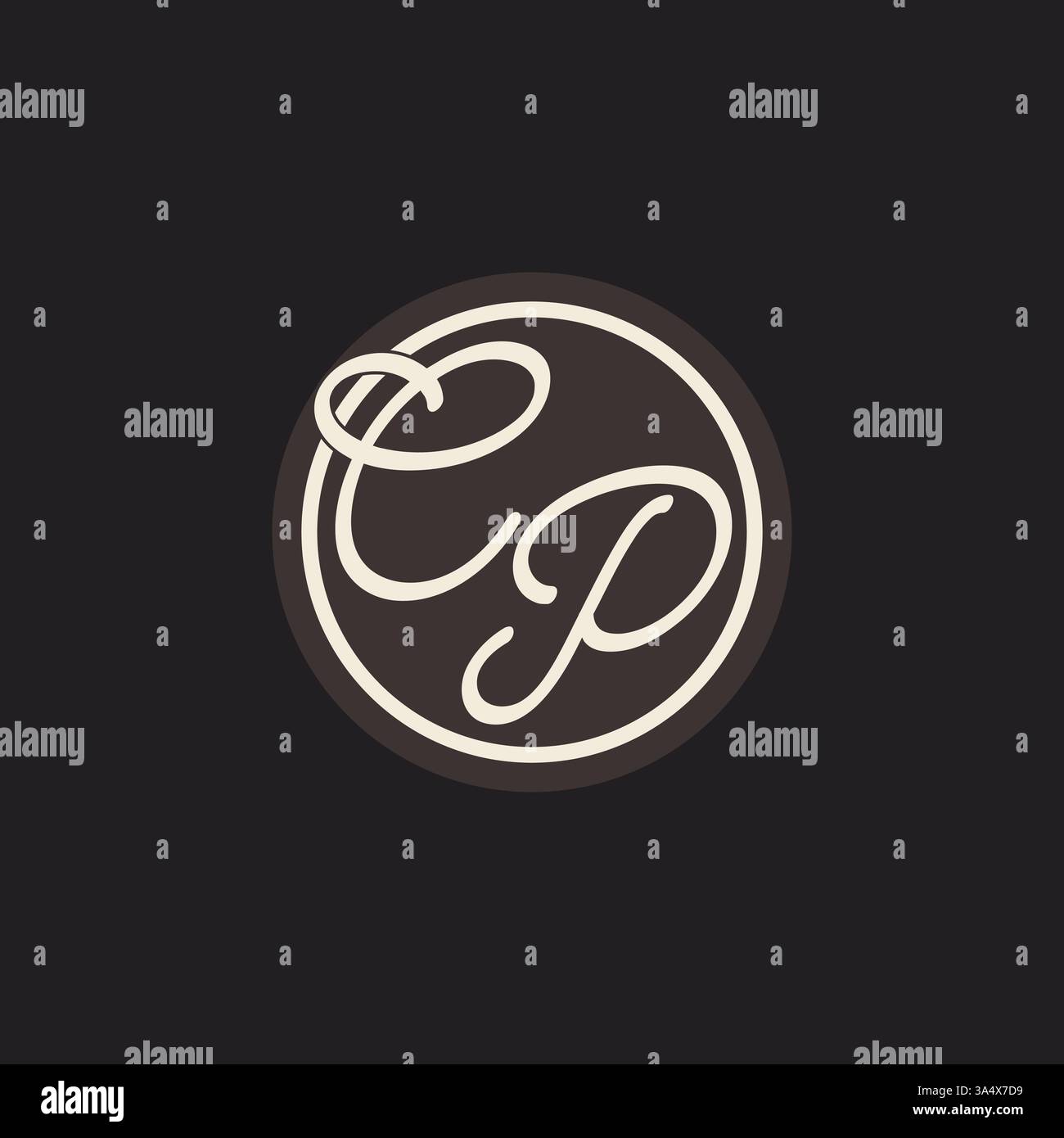 Initial letter CP monogram logo with simple and creative cirle line design ideas vector graphic Stock Vector