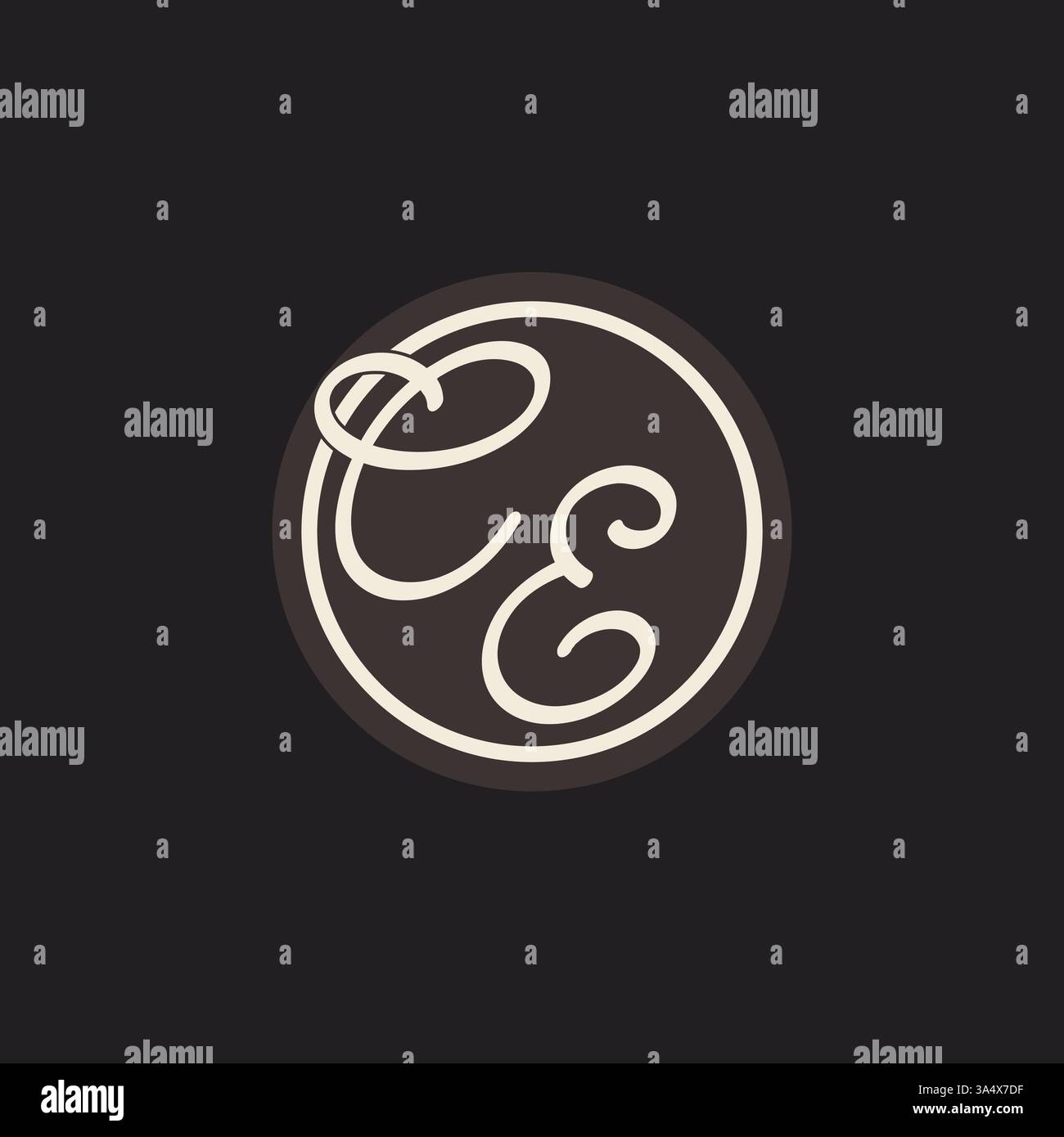 Initial letter CE monogram logo with simple and creative cirle line design ideas vector graphic Stock Vector