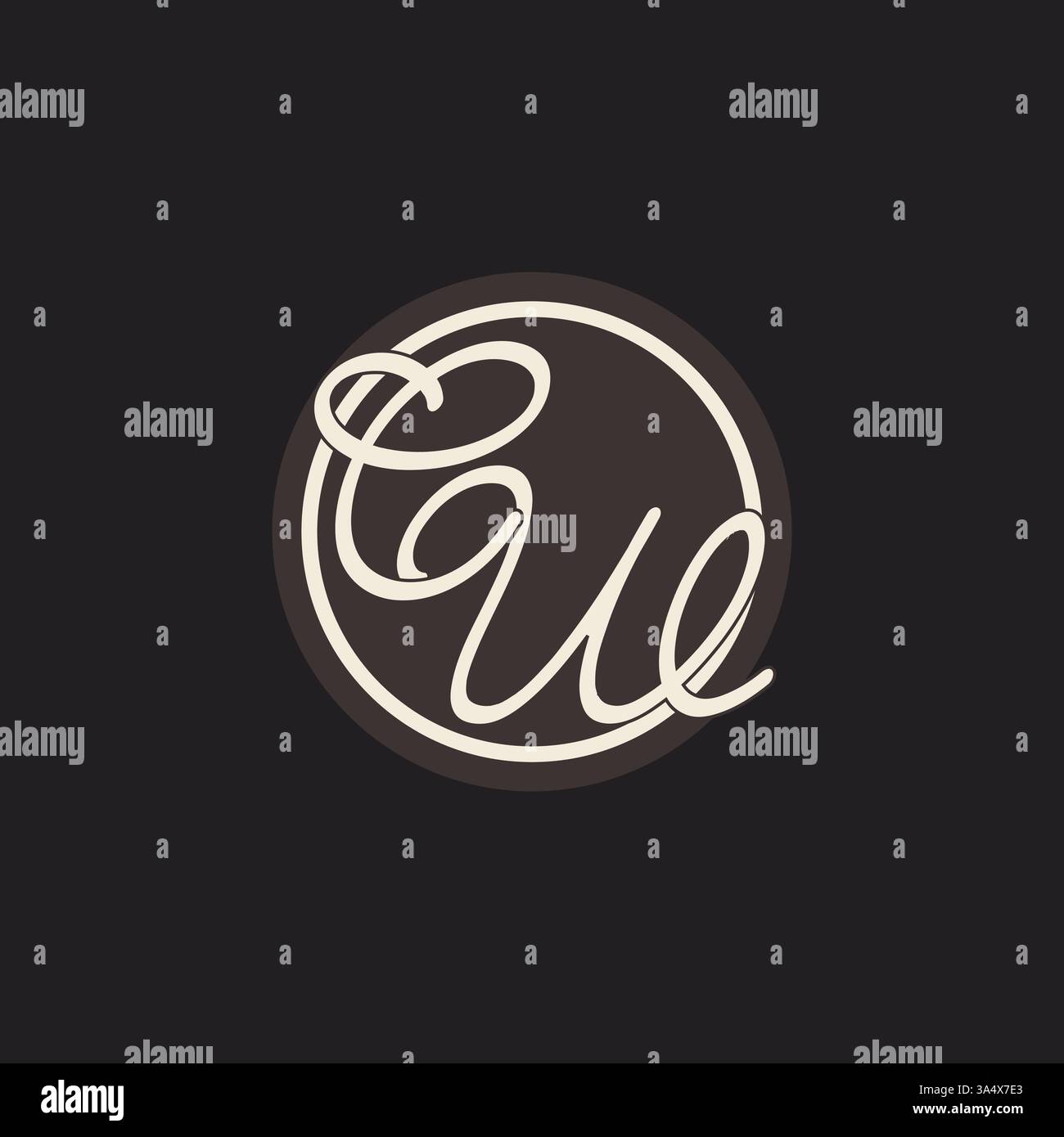 Initial letter CW monogram logo with simple and creative cirle line design ideas vector graphic Stock Vector