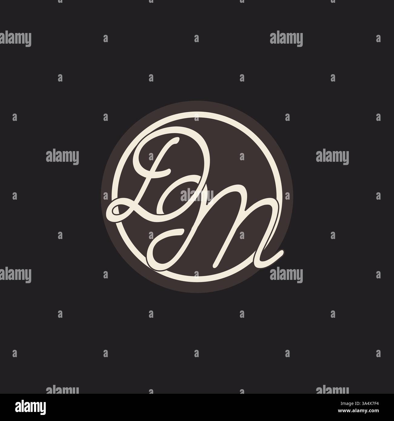 Initial letter DM monogram logo with simple and creative cirle line design ideas vector graphic Stock Vector