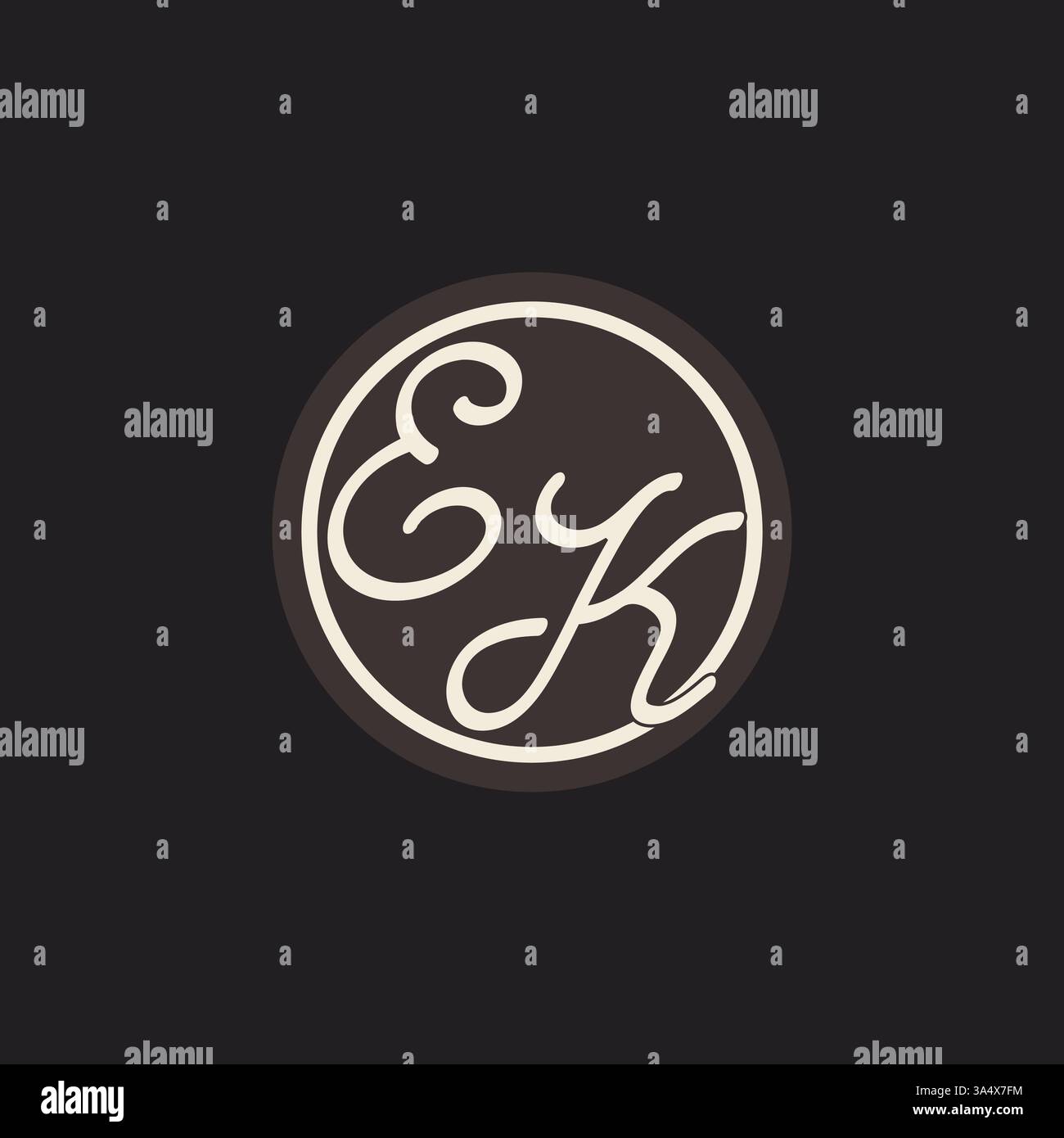 Initial letter EK monogram logo with simple and creative cirle line design ideas vector graphic Stock Vector