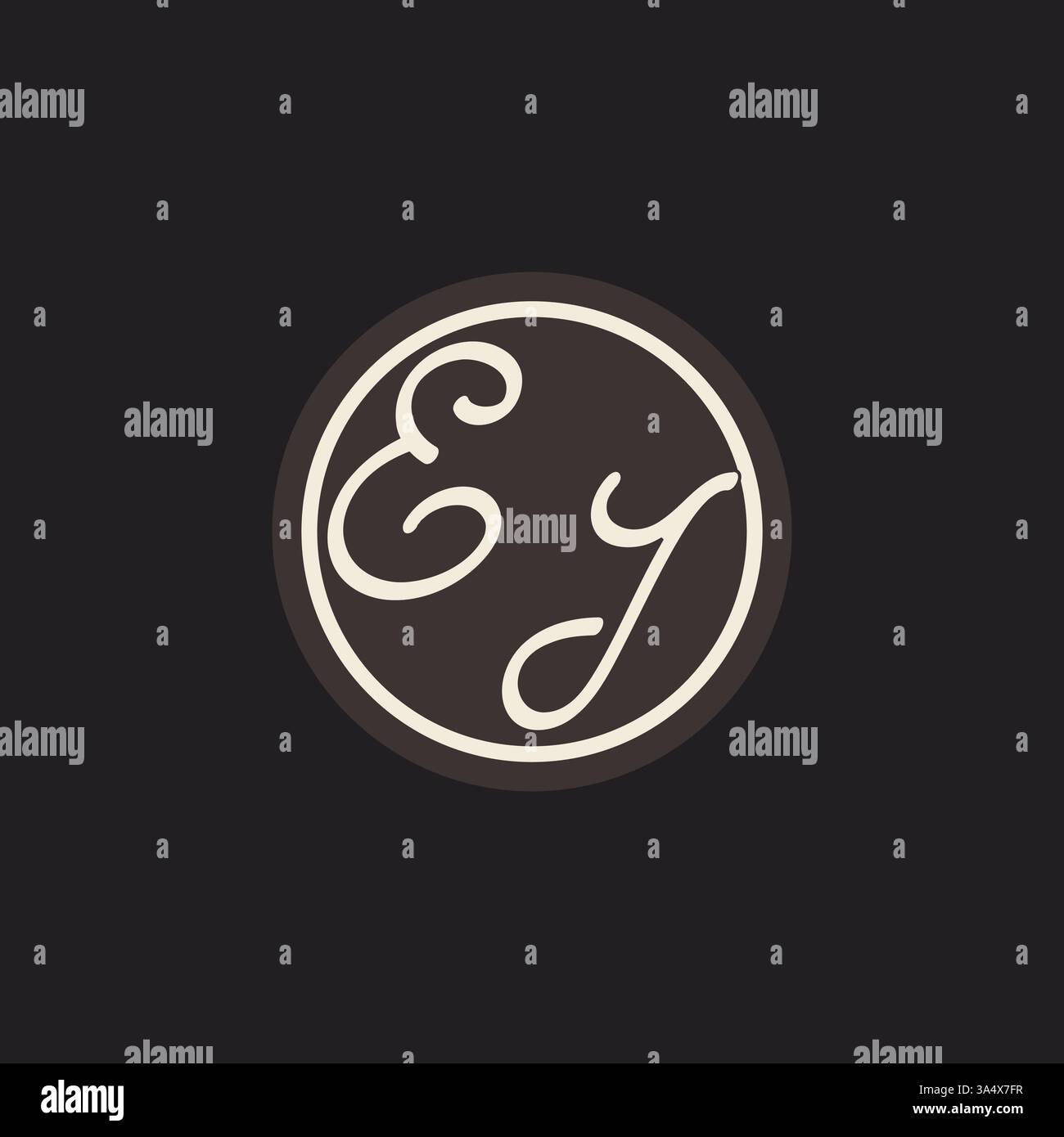 Initial letter EI monogram logo with simple and creative cirle line design ideas vector graphic Stock Vector