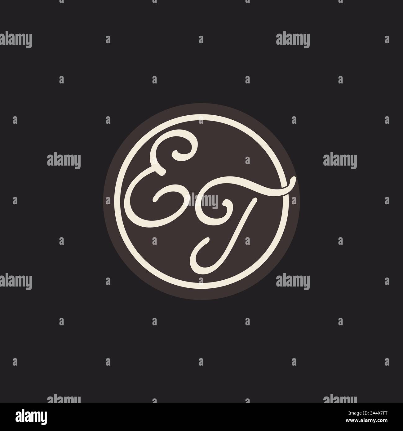 Initial letter ET monogram logo with simple and creative cirle line design ideas vector graphic Stock Vector