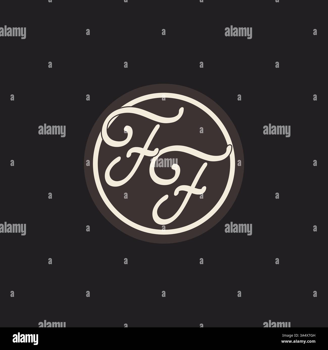 Initial letter FF monogram logo with simple and creative cirle line design ideas vector graphic Stock Vector