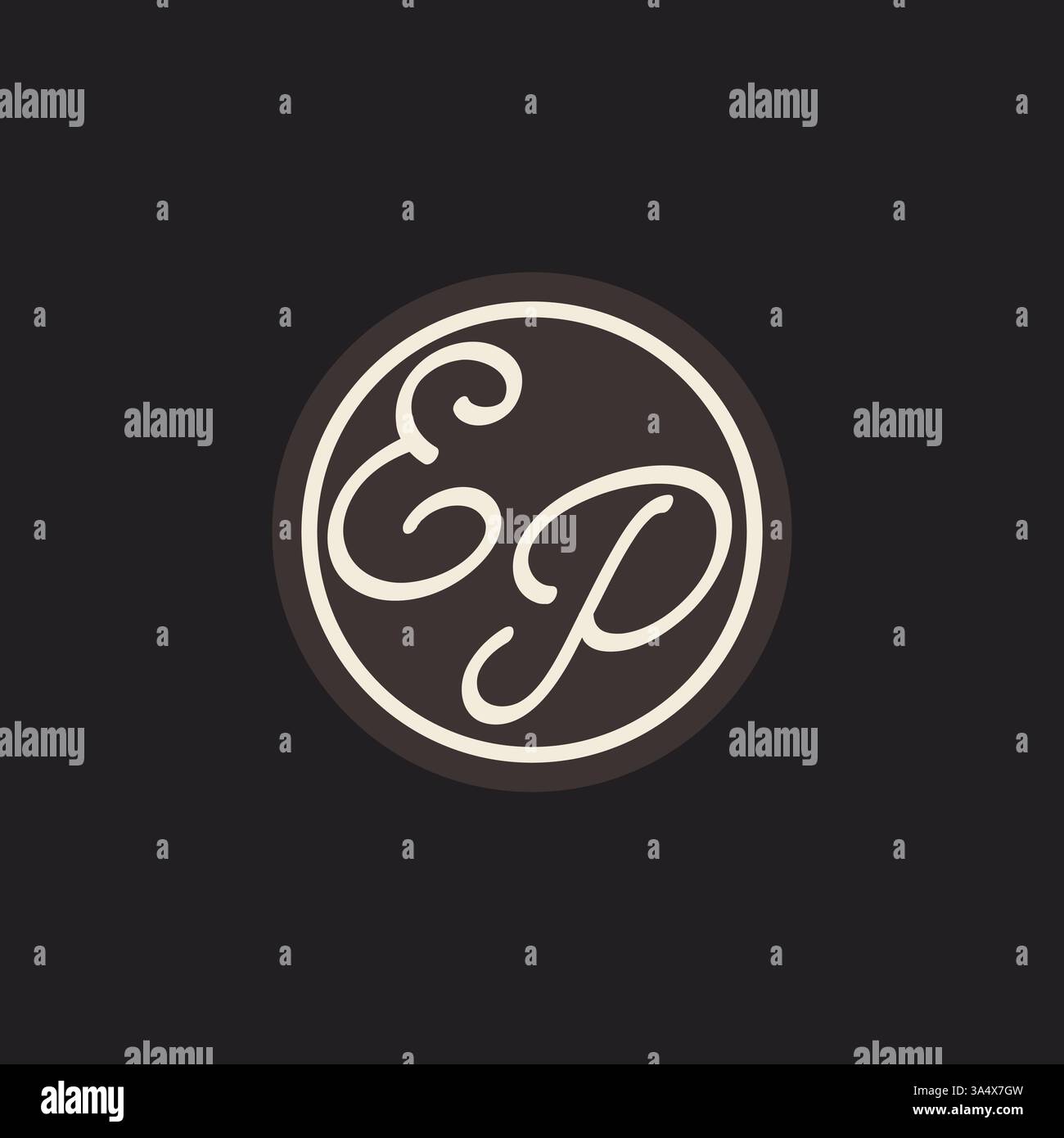 Initial letter EP monogram logo with simple and creative cirle line design ideas vector graphic Stock Vector