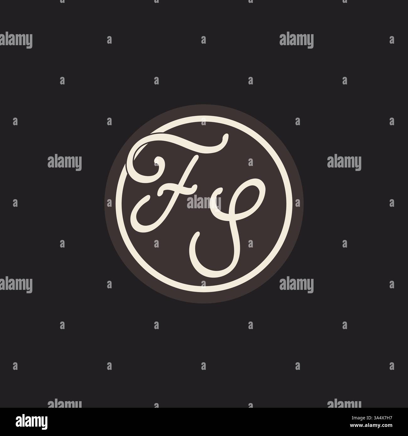Initial letter FS monogram logo with simple and creative cirle line design ideas vector graphic Stock Vector