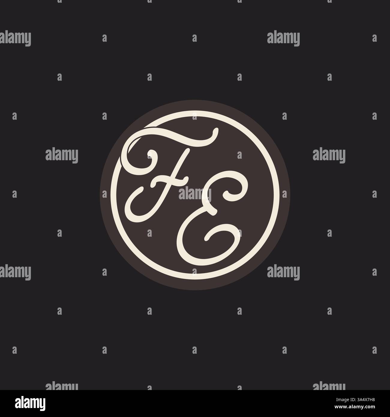 Initial letter FE monogram logo with simple and creative cirle line design ideas vector graphic Stock Vector