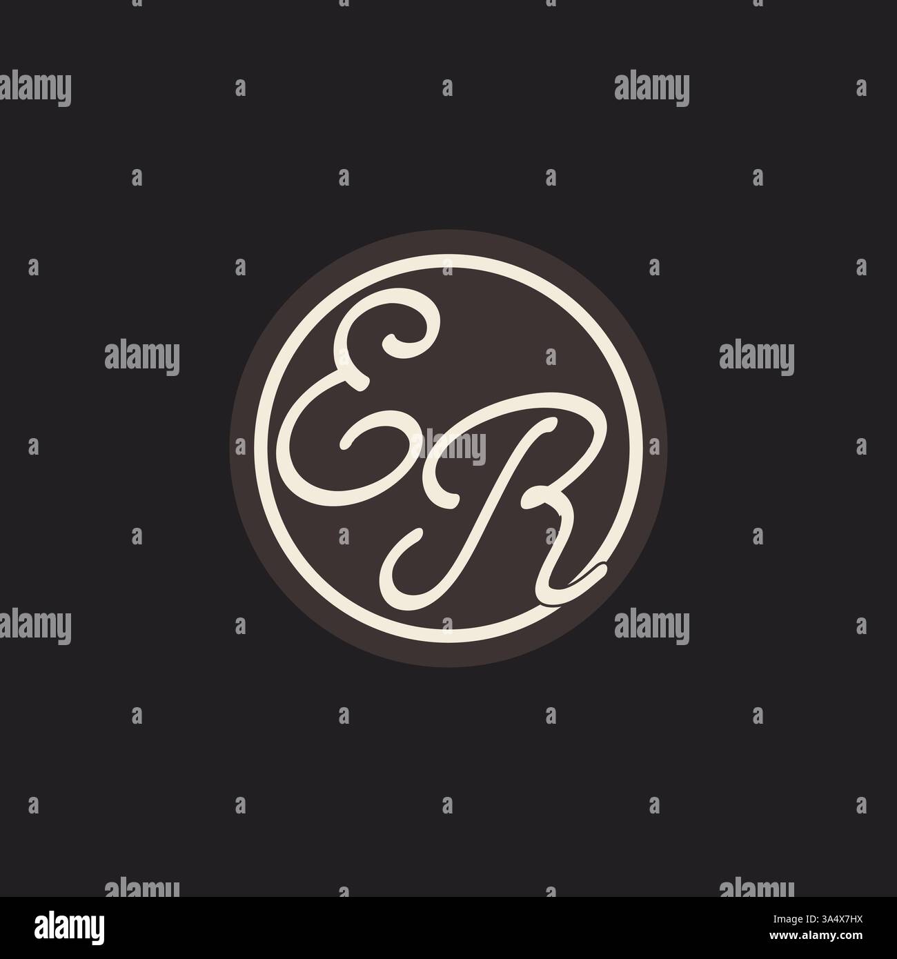 Initial letter ER monogram logo with simple and creative cirle line design ideas vector graphic Stock Vector