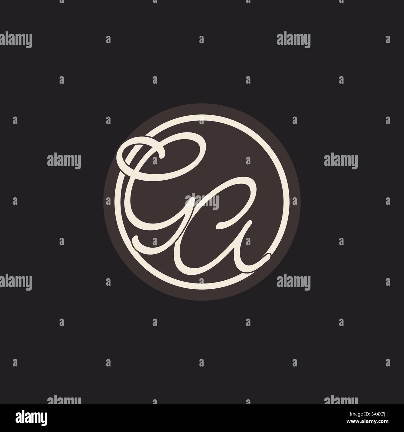 Initial letter GA monogram logo with simple and creative cirle line design ideas vector graphic Stock Vector