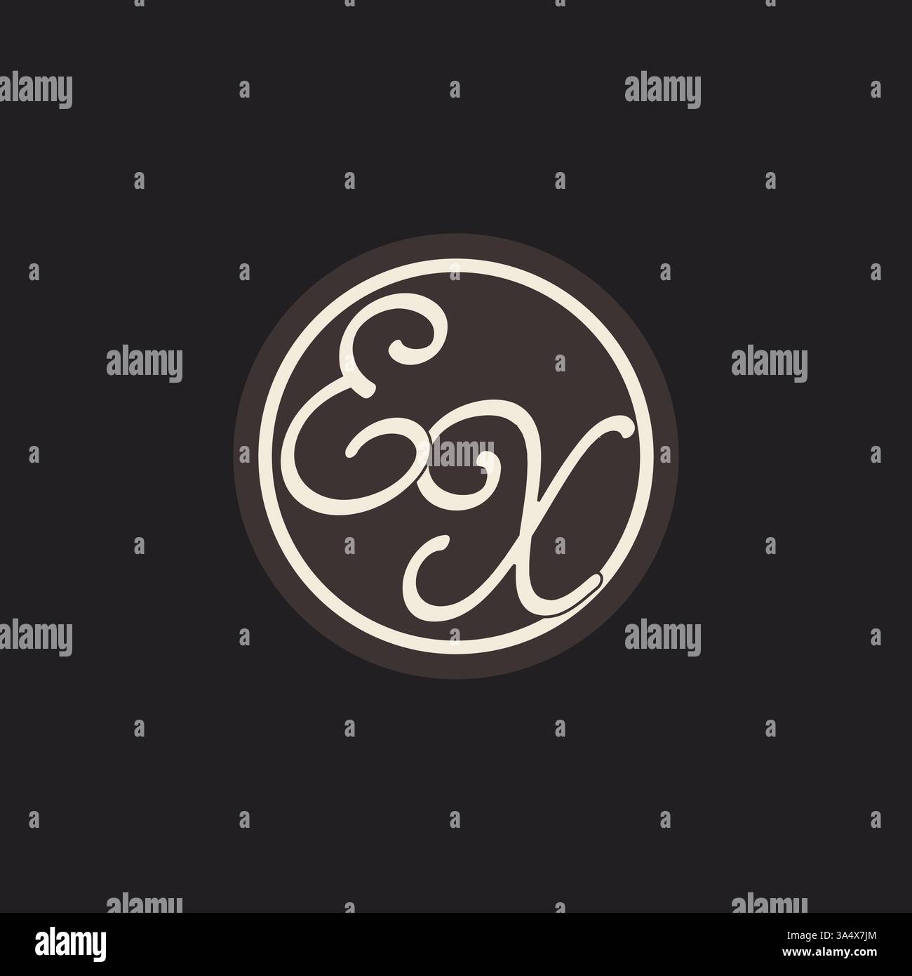 Initial letter EX monogram logo with simple and creative cirle line design ideas vector graphic Stock Vector